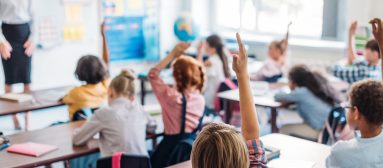 kids during lesson in classroom, diversity, back to school